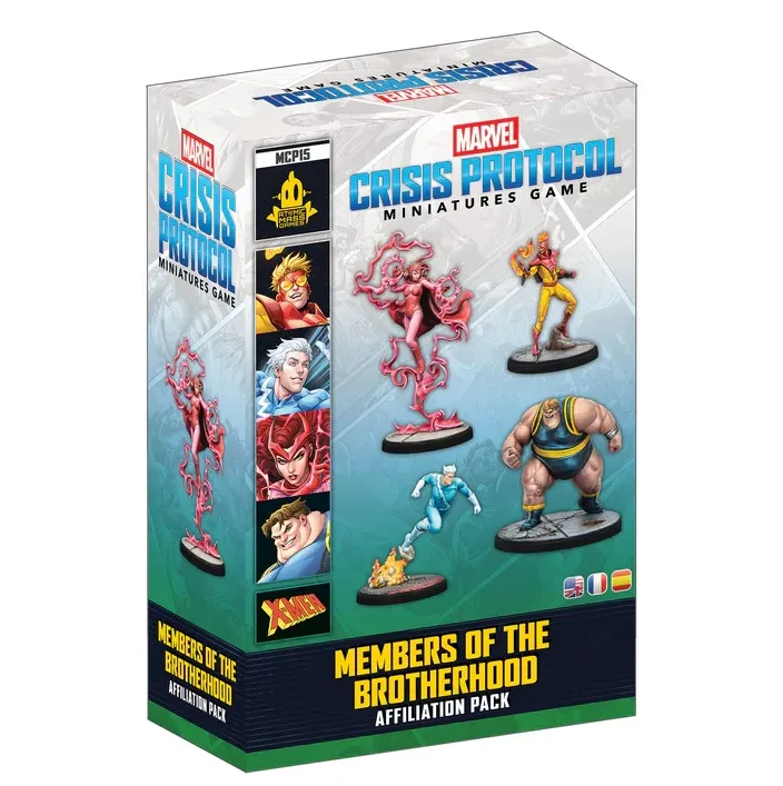Marvel Crisis Protocol Miniatures Game box with 4 figures and text "Members of the Brotherhood Affiliation Pack"