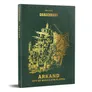 Green faux-leather book cover with gold foil text "DRAGONBANE ARKAND CITY OF WAVES AND FLAMES" and illustration.