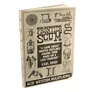 A book titled "Frontier Scum" features a black and white cover adorned with various illustrations, including a lantern, a skull, a pair of boots, and a revolver, all arranged around the central title. The subtitle reads, “A Game About Wanted Outlaws Making Their Mark on a Lost Frontier,” along with the name of the creator, Karl Druid. The bottom of the cover states "ACID WESTERN ROLEPLAYING," emphasizing the game's thematic focus.