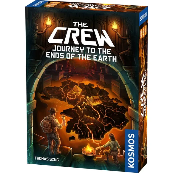 Box for "The Crew Journey to the Ends of the Earth" game by Thomas Sing, Kosmos.