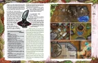 A blue-skinned alien in armor, a map with labeled locations, and a page of text.