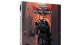 A physical book titled "Adventures in Gilead" for Warhammer 40,000 Roleplay: Wrath & Glory is prominently displayed, featuring a striking cover illustration. The cover depicts a heavily armored character wielding a large hammer, standing in a dark, ominous environment filled with shadowy figures and gothic architecture. The title and logo are clearly visible at the top, with the subtitle "Adventures in Gilead" featured prominently at the bottom.