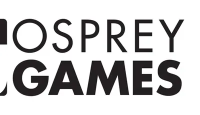 The logo of Osprey Games features a stylized design with the letters "O" and "G" intertwined in a bold, modern font. The logo is predominantly black and white, with the "O" appearing larger and more prominent, while the "G" is slightly smaller and positioned to the right. The overall design conveys a clean and professional aesthetic, suitable for a gaming publisher.