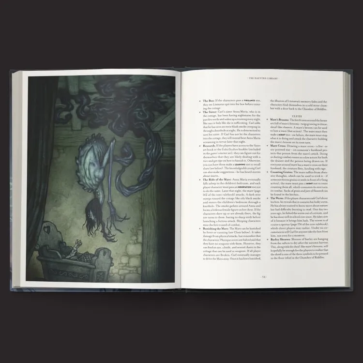 A darkly illustrated page from the 