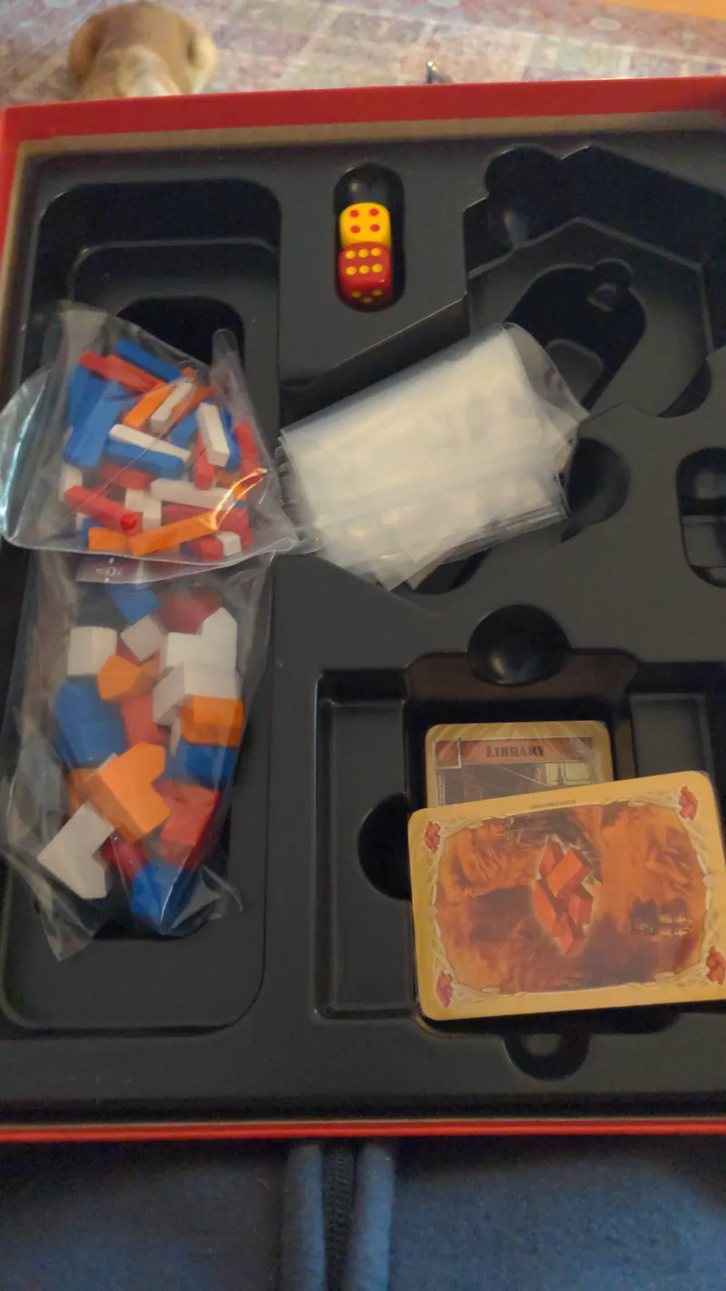 cards and pieces for the game