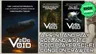 The image features three game covers related to Toby Lancaster's crowdfunding campaign for "2D6 Void." On the left, the main cover displays a large spaceship against a starry background, with the title "2D6 VOID" prominently featured. The center cover, titled "Space Pirates Expansion," depicts a character in a space suit, while the right cover, "Pal-Bot Expansion," showcases a small, robotic companion. Below the covers, text reads, "A PRINT AND PLAY ROLL AND WRITE SOLO PLAYER SCI-FI DUNGEON CRAWLER."