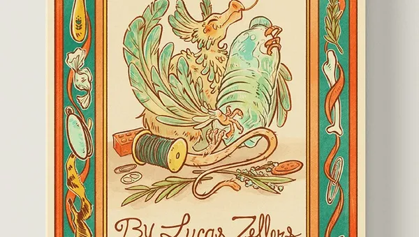 The cover of "Precious Things" features a whimsical illustration of two small dragons nestled together, surrounded by various mundane objects like buttons, a spool of thread, and dried flowers. The title "PRECIOUS THINGS" is prominently displayed at the top in a playful font, with decorative elements framing the image. The overall color palette includes warm tones of green, orange, and cream, creating a cozy and inviting aesthetic.