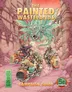 Six characters riding mechanical vehicles in a desert. A large, multi-headed serpentine monster with green and purple scales looms above them. Ruins and pastel-colored dunes in the background. Text reads: "CAMPAIGN GUIDE" and "5E COMPATIBLE" with green and red symbols.