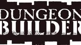 The image features the text "DUNGEON BUILDER" prominently displayed in a bold, distressed font, set against a dark background that resembles wooden planks. The letters are white with a textured appearance, giving a rugged feel that aligns with the theme of dungeon building. The overall design conveys a sense of adventure and creativity, suitable for tabletop gaming enthusiasts.