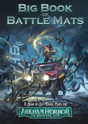 Battle Mats, A Book of Dry Erase Maps for, vintage car, people, dragons, tentacles, buildings