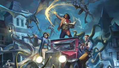 Battle Mats, A Book of Dry Erase Maps for, vintage car, people, dragons, tentacles, buildings