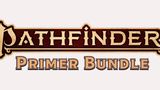 The image features the Pathfinder logo prominently at the top, with the word "Primer" in a bold, stylized font below it. The color scheme includes rich reds and golds, giving it a classic fantasy feel. The overall design is eye-catching and reflects the high-fantasy theme associated with the Pathfinder tabletop role-playing game.