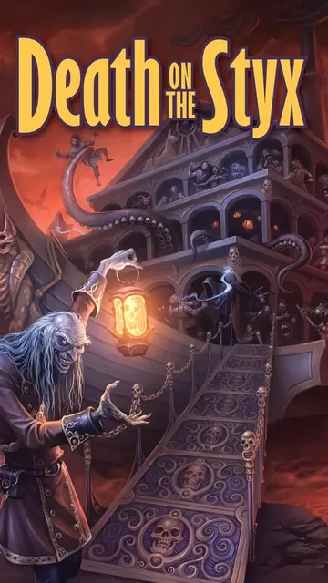 Death on the Styx, dark ship with monsters and skeletal crew, glowing lantern.