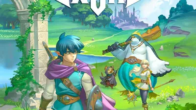 Fantasy characters in a green landscape with "SWORD" text above.