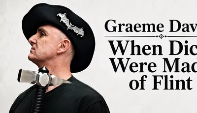 Person wearing a black hat with bat decorations, text "Graeme When We Were Made of Flint"