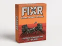 FIXR card game box with robots on a red planet background.