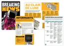 Spread of RPG pages with text, diagrams, and a black-and-white illustration.