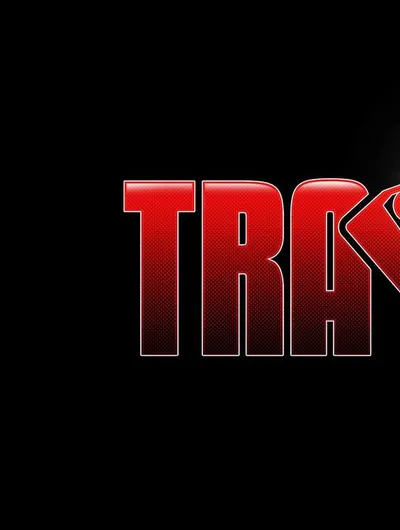 The image features the logo for "Travcon," prominently displayed in bold, red letters against a black background. The "TRA" portion of the logo is stylized, with a key symbol integrated into the letter "V," adding a unique touch. The overall design conveys a sense of excitement and adventure, fitting for a convention dedicated to the Science Fiction RPG game, Traveller.
