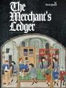 "The Merchant's Ledger" text above a medieval shop scene with people and goods.