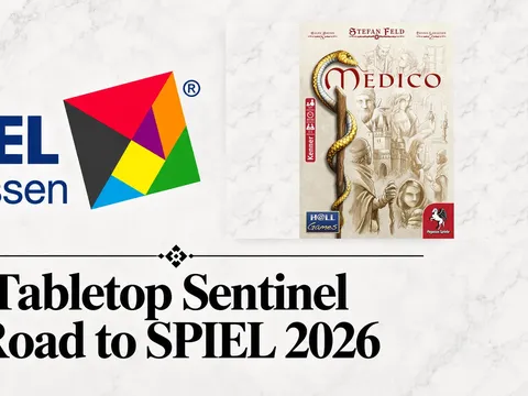 Medico game box, Hall Games and Pegasus Spiele logos, colorful logo on marble background.