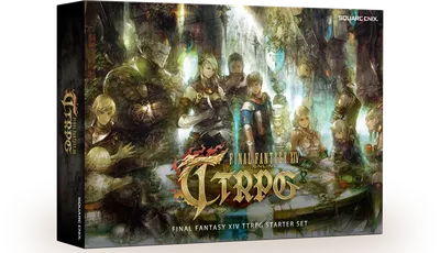 Final Fantasy XIV TTRPG Starter Set box showing 9 characters