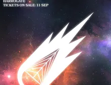 Airemaggeddon 11-14 March 2027 Harrogate Tickets on sale: 11 Sep, white logo, space background