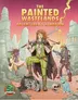 Cover art for The Painted Wastelands Adventurer’s Handbook. A central female character with long red hair, green armor, and a sword stands confidently. To her left, a small humanoid with purple hair and a backpack crouches. To her right, a bearded figure in a purple coat and hat holds a gun.