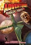 Cover art for Trinity Continuum: Adventure! Danger Skies! featuring a man in goggles and a dark jacket, holding a parachute. Bold red and yellow text reads "TRINITY CONTINUUM: ADVENTURE! DANGER SKIES!" in a retro style. Background shows a zeppelin and fiery explosion.