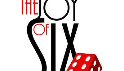 The design features the text "SIX" prominently, with the "S" and "I" in black and the "X" stylized to resemble a red die with white dots. Below, the year "2026" is displayed in bold red, followed by the date "Sunday 28th June" in a more elegant black font. The overall layout is clean and eye-catching, emphasizing the event's focus on small scale wargaming.
