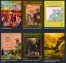 "Cugel's Compendium" book cover with colorful fantasy characters.