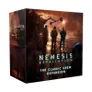 A box cover featuring a dark, industrial sci-fi setting with three figures in futuristic armor walking away from the viewer. A large mechanical arm and glowing lights are visible in the background. The text on the box reads "NEMESIS RETALIATION" and "THE CLASSIC CREW EXPANSION".