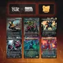 Six Marvel Zombies-themed Magic: The Gathering cards displayed: "Unstoppable Slayer" (Jumbo Anansi), "Zombie Apocalypse" (Zombie Captain America), "Zombie Giant-Man," "Zombie Thane," "Zombie Captain America," and "Zombie Scarlet Witch." Each card shows character artwork, stats, and abilities.