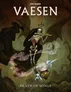 Dark fantasy cover art: skeletal figure in black cloak playing a flute, surrounded by glowing mist and a small, winged creature. Text reads "FREE LEAGUE VAESEN."