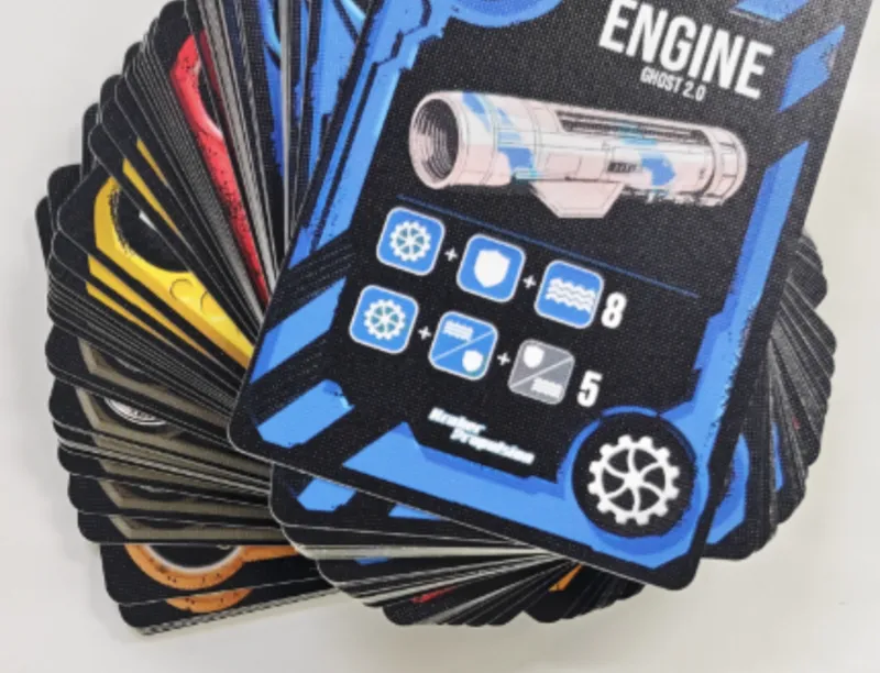 "ENGINE GHOST 2.0" card with icons and numbers 8 and 5.