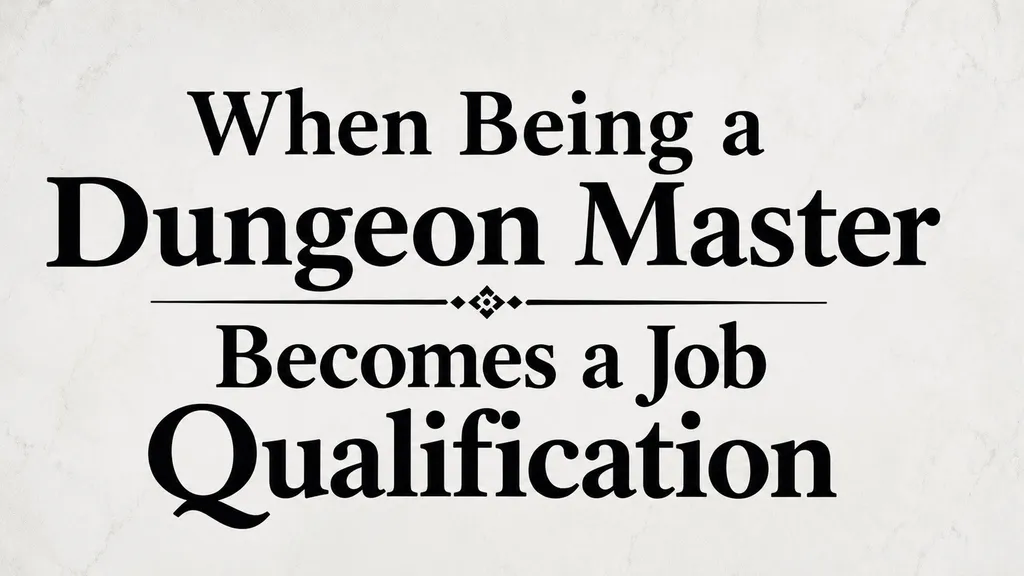 When Being a Dungeon Master Becomes a Job Qualification