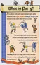 Two knights in armor duel with swords, shields, and a musician, spectator, and creature nearby.