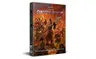 A 3D-rendered image of the "Champions of Chaos" rulebook, prominently displaying its cover art. The cover features a dynamic scene with various Chaos warriors, including a mix of armored figures and monstrous beings, set against a fiery, chaotic background. The title "Champions of Chaos" is boldly displayed at the top, with the subtitle indicating it is the core rulebook for playing Archons' Chosen of Chaos.