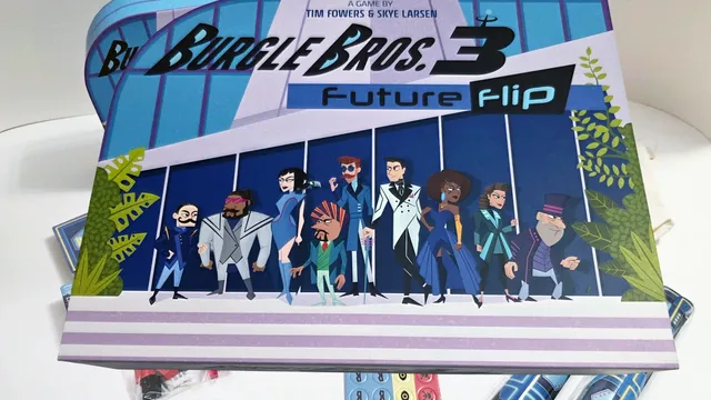 Burgle Bros. 3 Future Flip game box with cartoon characters.