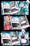 Open book with two anime-style character illustrations: top right shows a blonde-haired figure in green dress and sword, top left a red-clad character with yellow hair and staff. Pages display "Character Sheet" with stats, skills, and musical note grids.