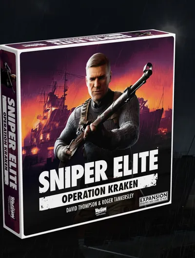 Sniper Elite Operation Kraken game box with soldier holding rifle, burning ship background