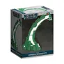 A box featuring the Eldar Webway Warpgate from Gales Force Nine's Battlefield in a Box range. The warpgate is depicted in a vibrant green with white and red details, showcasing its graceful, fluid design with sweeping curves. The packaging includes the title "Gothic Sector" and indicates that it contains one fully painted warpgate.