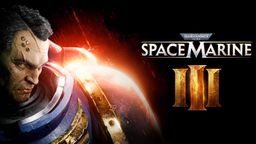 A close-up of a stern-looking Space Marine character, showcasing intricate details on his armor and facial features. The character has a rugged appearance with a prominent brow and several mechanical implants on his head, set against a dark, fiery background that enhances the dramatic effect. The image emphasizes the character's intense expression and the metallic textures of his blue and gold armor.