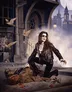A woman with long, dark hair and sunglasses stands dramatically over a fallen man in a leather jacket, set against a moody urban backdrop. The scene features a misty street with a street sign reading "Bennett Street," and shadowy buildings loom in the background under a full moon. Birds are depicted flying around, adding to the dynamic atmosphere of the artwork.