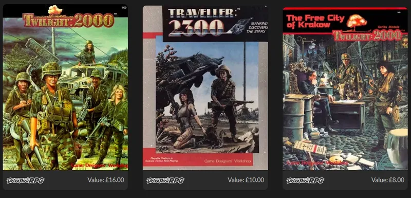 Traveller: 2300, MANKIND DISCOVERS THE STARS, two armed figures, futuristic vehicle