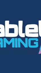 The logo for "Tabletop Gaming Live" features bold, playful typography on a dark blue background. The word "tabletop" is in white, while "GAMING" is in a vibrant blue, and "LIVE" is in a gradient of pink to purple, with a stylized red gaming die incorporated into the design. The overall look is dynamic and inviting, reflecting the excitement of the event.