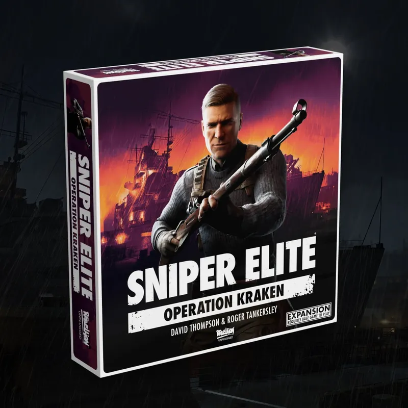 Sniper Elite Operation Kraken game box with soldier holding rifle, burning ship background