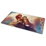 Lion, lioness, and cub on a cliff under a colorful sky, with "Disney Lorcana" text.