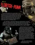 "Eldritch-Punk" in red text, two monstrous figures, and scattered papers with symbols.