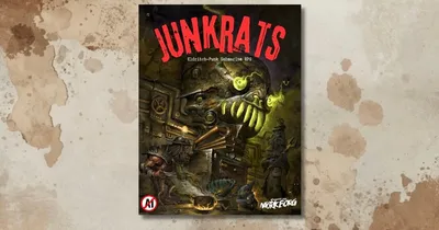 JUNKRATS Eldritch-Punk Submarine RPG cover with robot and characters.