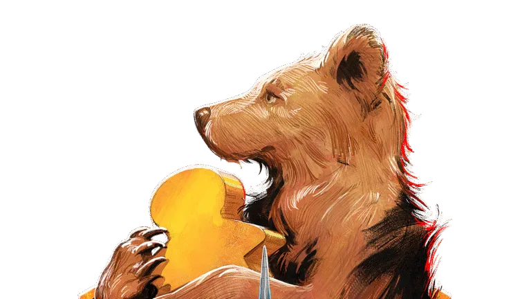 A colorful logo for the Berlin Brettspiel Con 2026 features a stylized bear holding a piece of cheese, set against a dark background. Below the bear, a prominent tower-like structure is depicted, surrounded by game elements such as dice and scattered game pieces. The event name "BERLIN Brettspiel Con" is displayed in bold, eye-catching letters, with the year "2026" clearly indicated at the bottom.